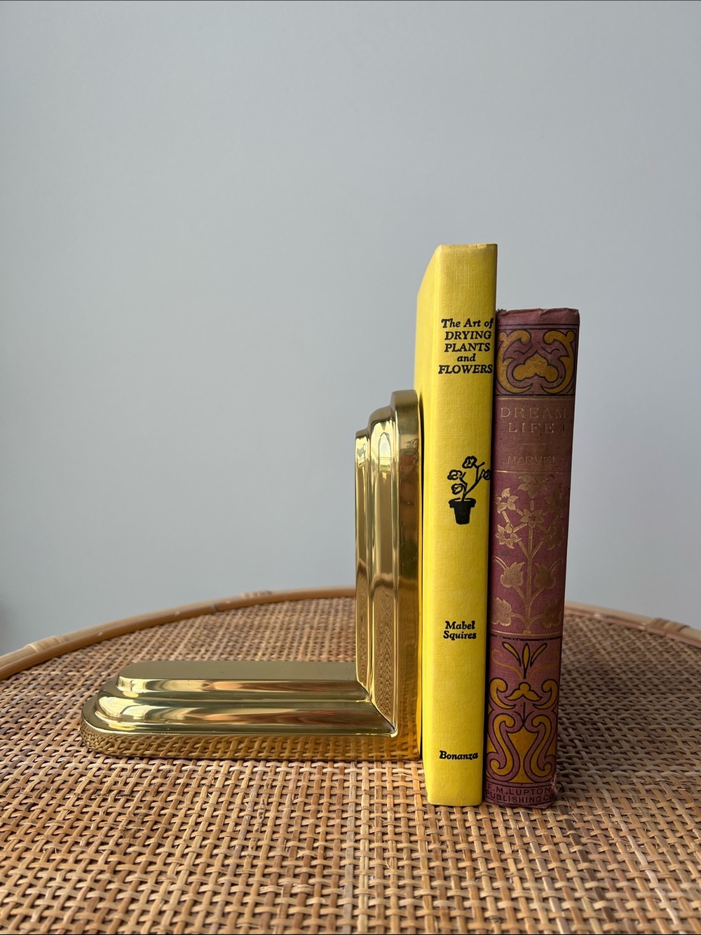 Vintage Gold Brass Art Deco Bookend Single
